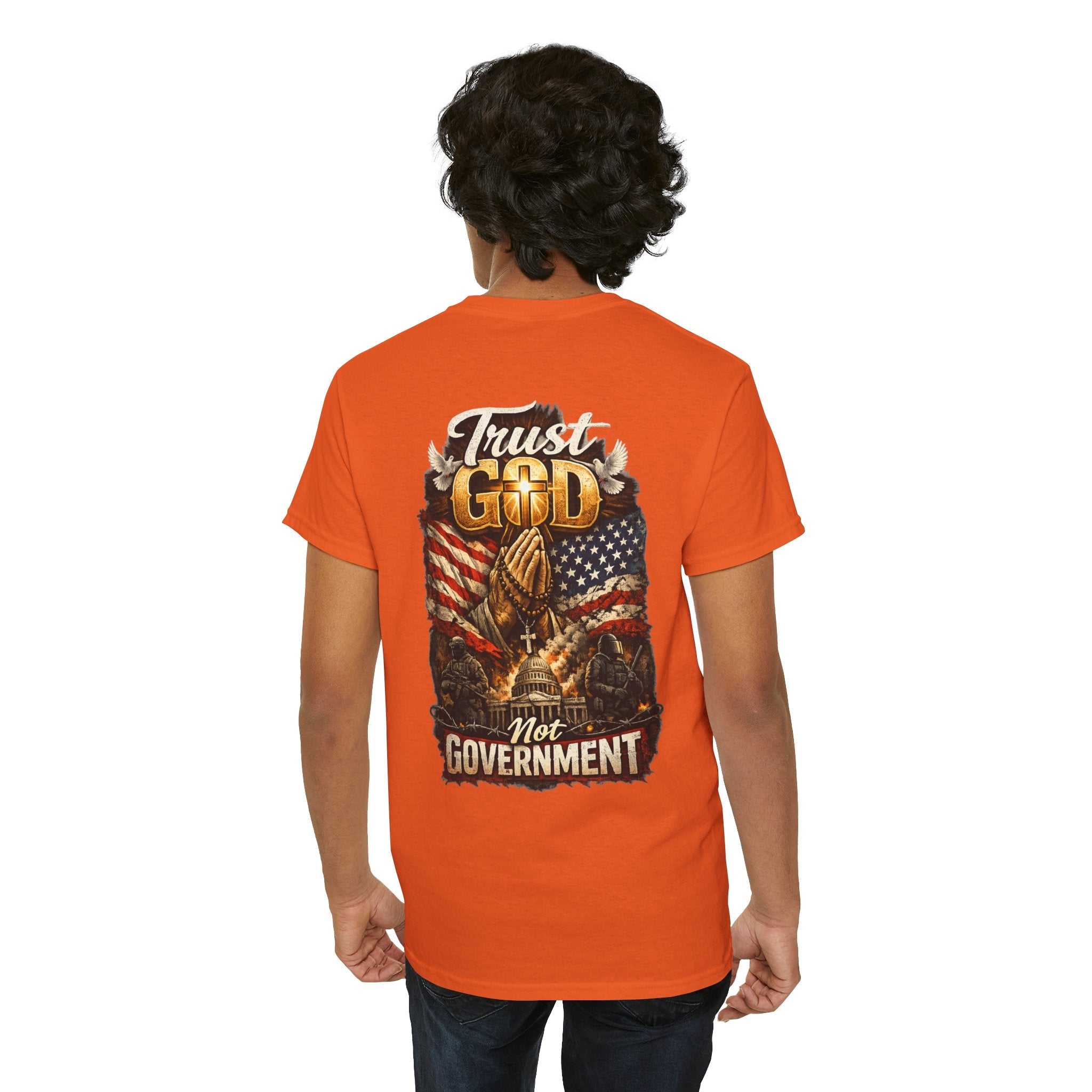 Trust God Not Government T-Shirt — Vintage Patriotic Christian Tee Printify