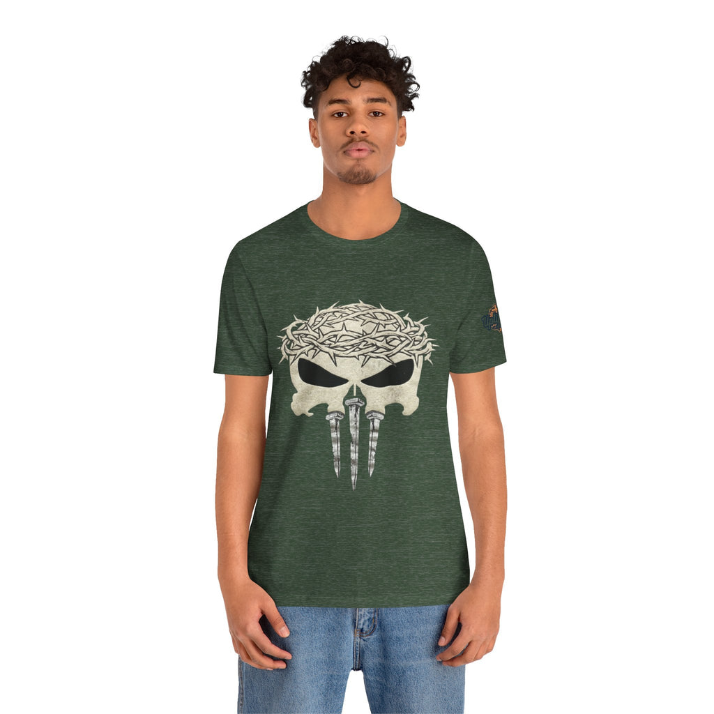 Christian Skull T-shirt - Crown of Thorns & Nails - Warrior Faith T-shirt Printify