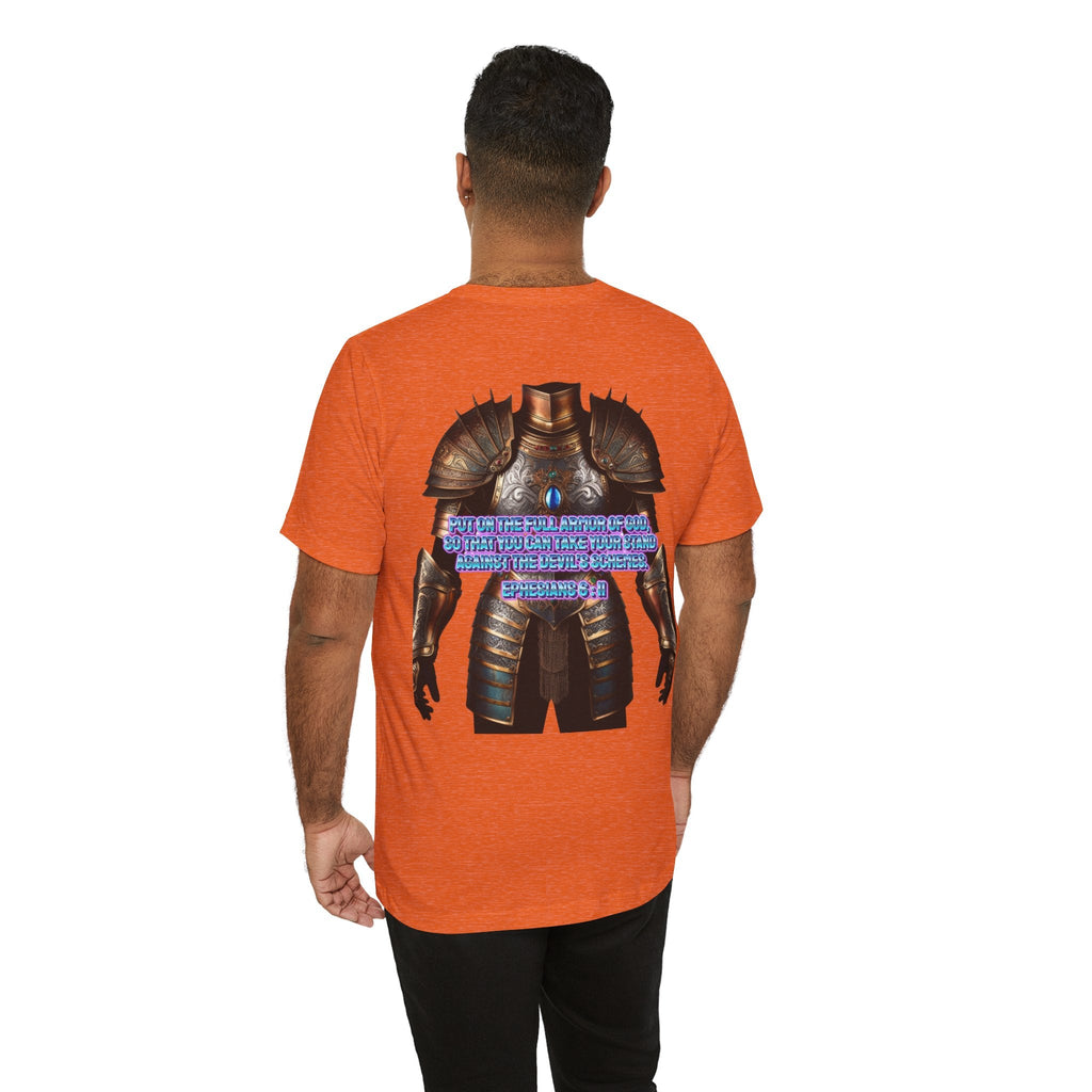 Religious Graphic Tee with Armor Of God Design Unisex Jersey Short Sleeve Tee Printify