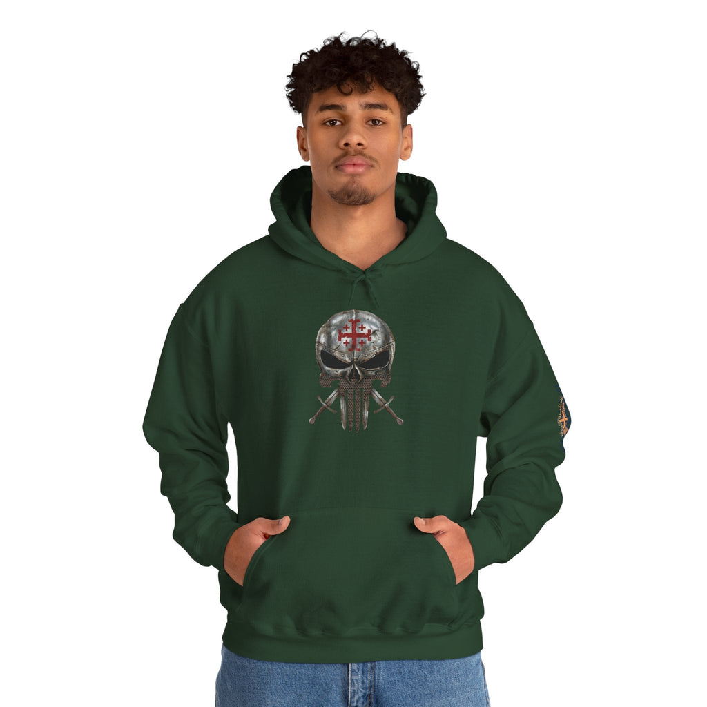 Crusader Knight Christian Skull Hoodie - Warrior Armor of God Hoodie Printify