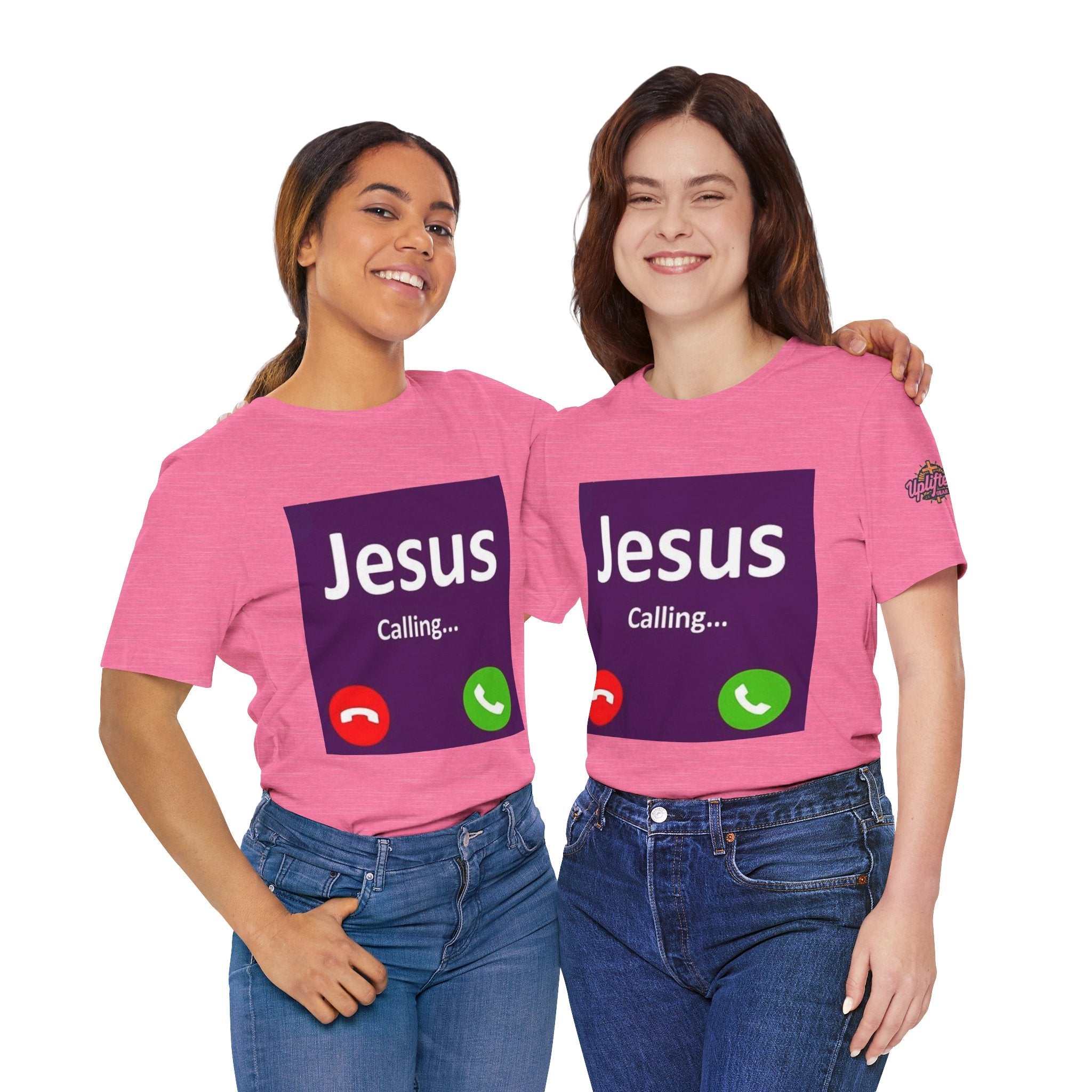 Jesus Calling T-shirt – Funny Cell Phone Screen Christian T-shirt for Divine Connection & Faith Humor Printify