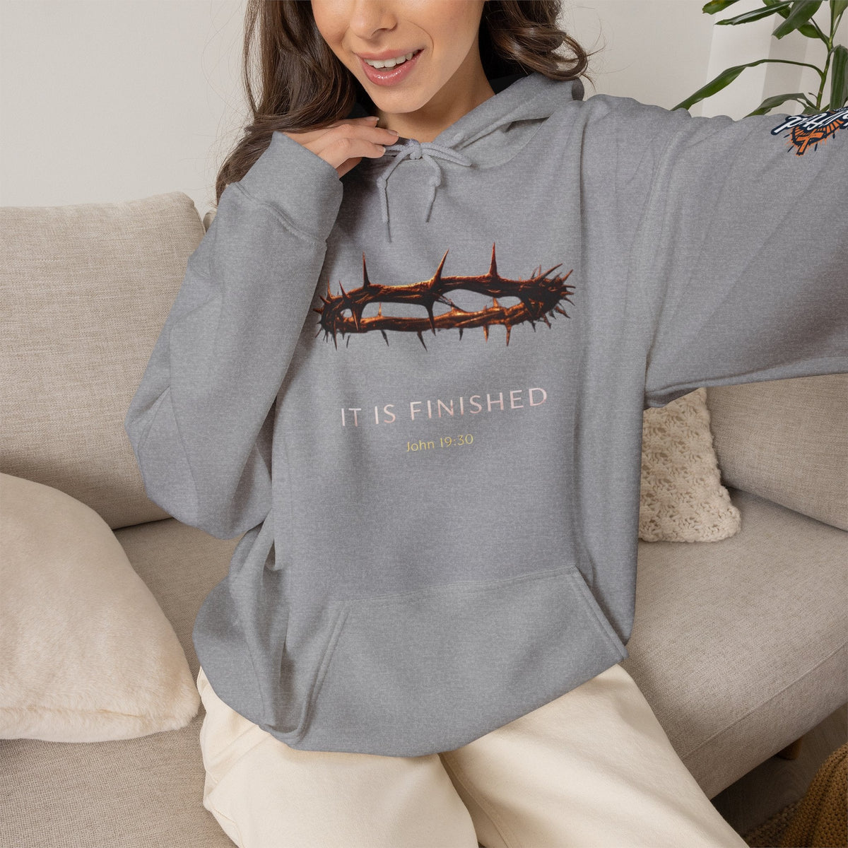 It Is Finished Crown of Thorns Hoodie — Christian John 19:30 Faith Hoodie Printify