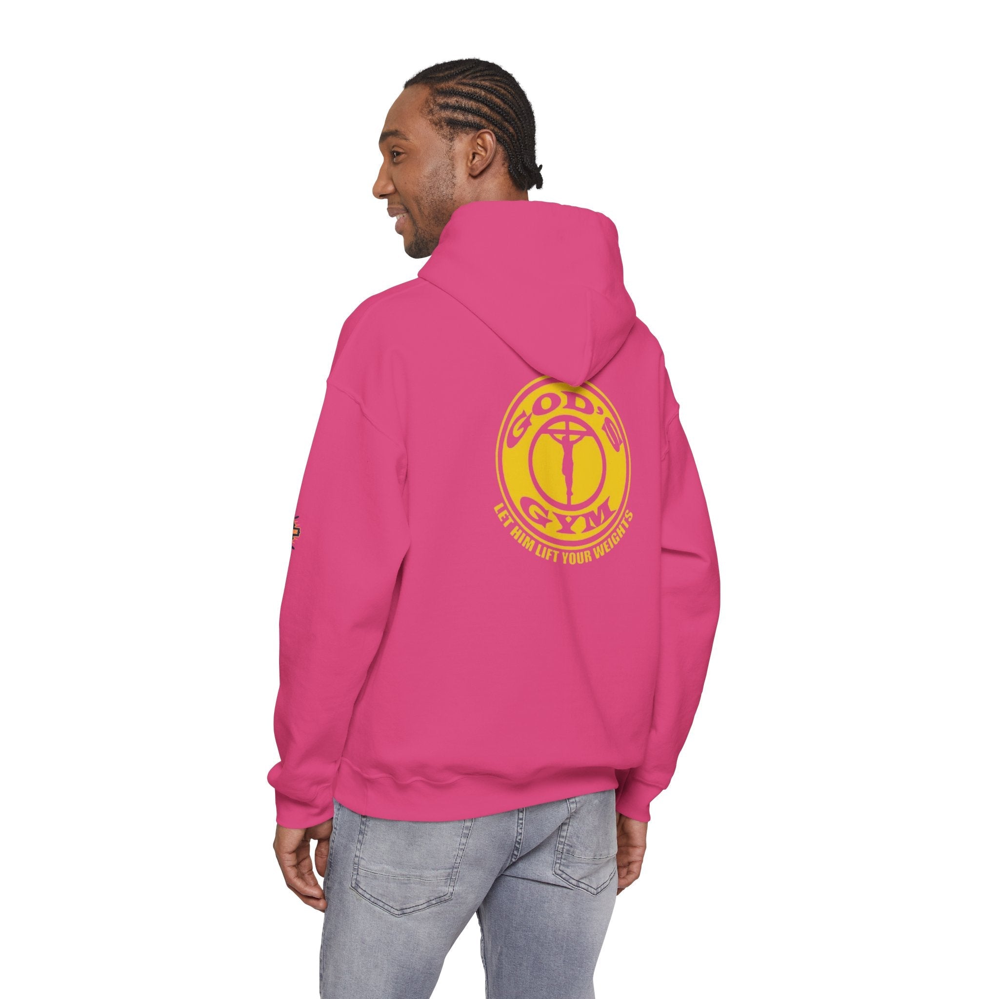 God's Gym Hoodie — "Let Him Lift Your Weights" Christian Fitness Hoodie Printify