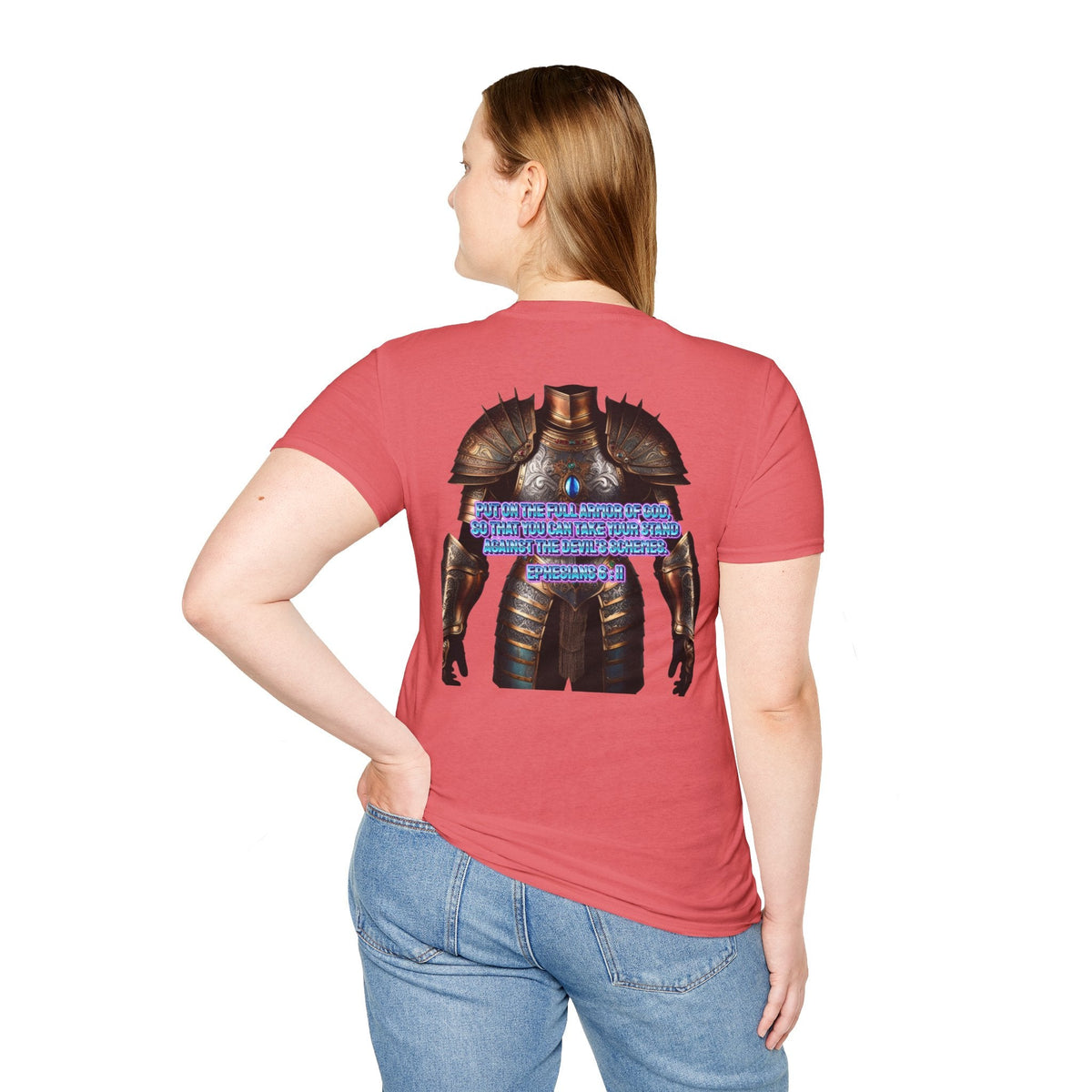 Religious Graphic Tee with Armor Of God Design - Unisex Softstyle T-Shirt Printify