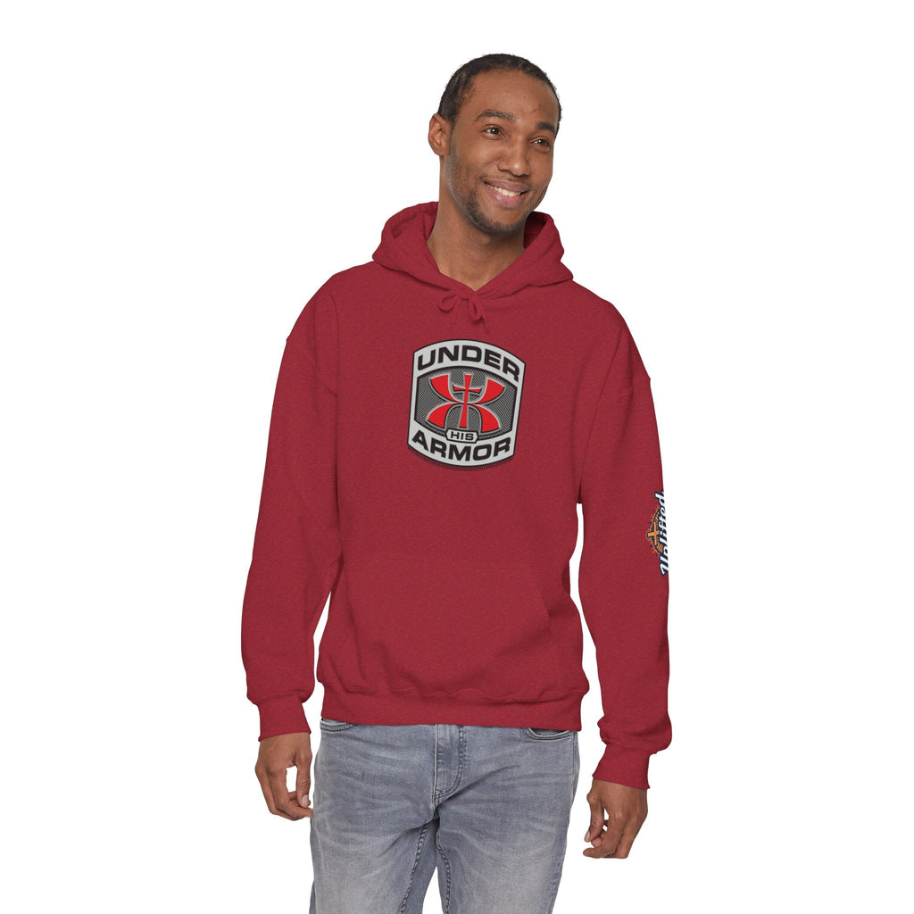 Under Armor Logo Hoodie — Black Athletic Pullover Printify