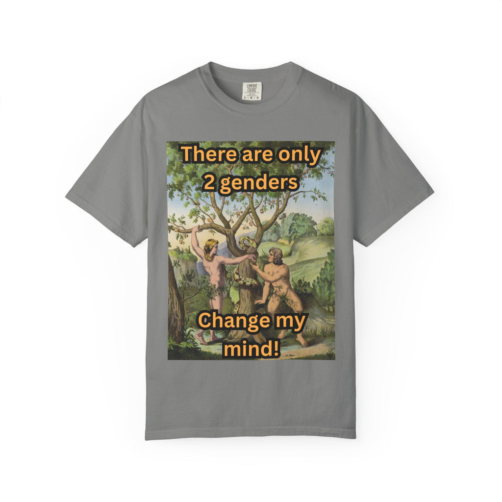 There Are Only 2 Genders T-Shirt – Adam & Eve Cross Christian Tee for Bold Faith Printify