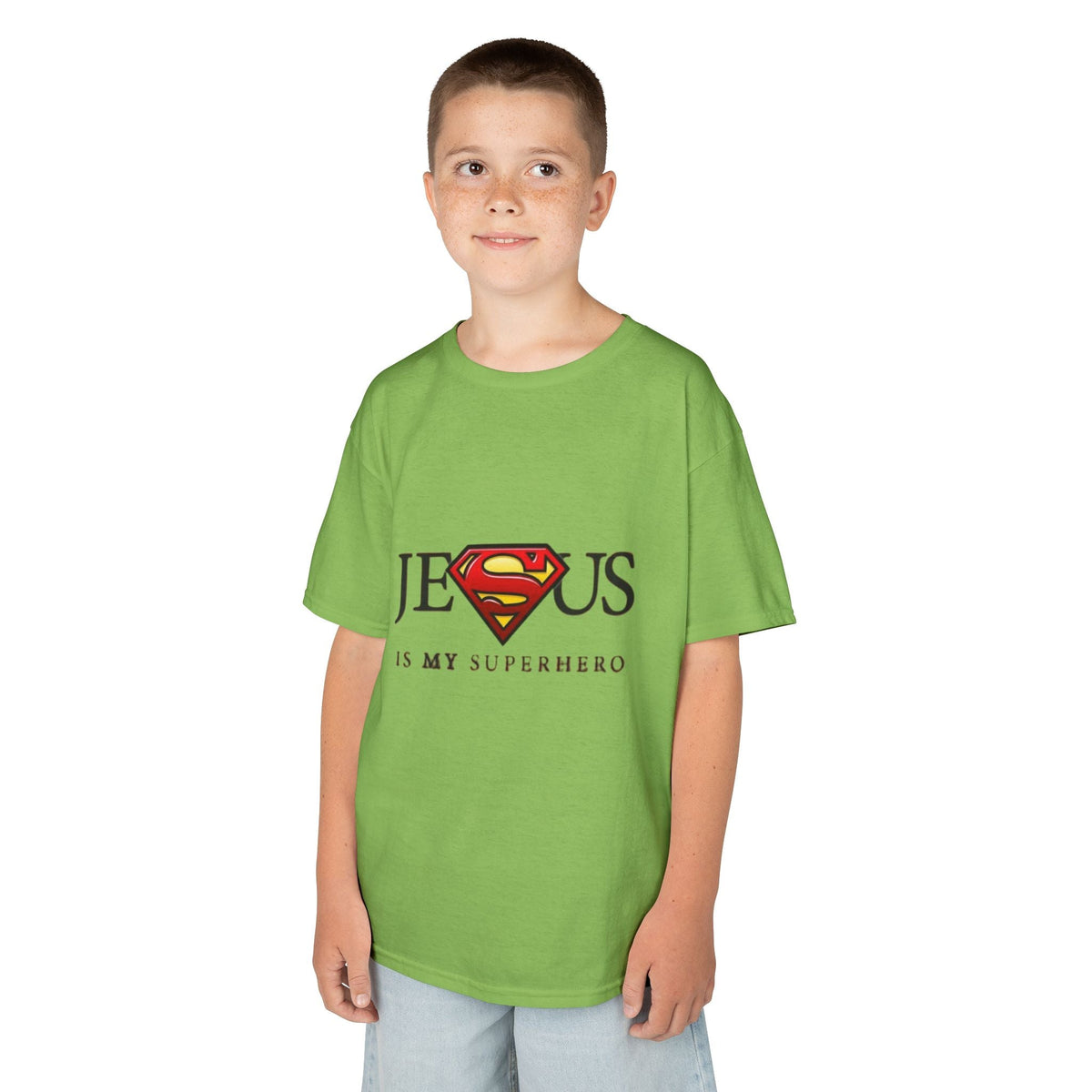 Jesus Is My Superhero T-Shirt — Faith-Based Superman-Inspired Tee Printify
