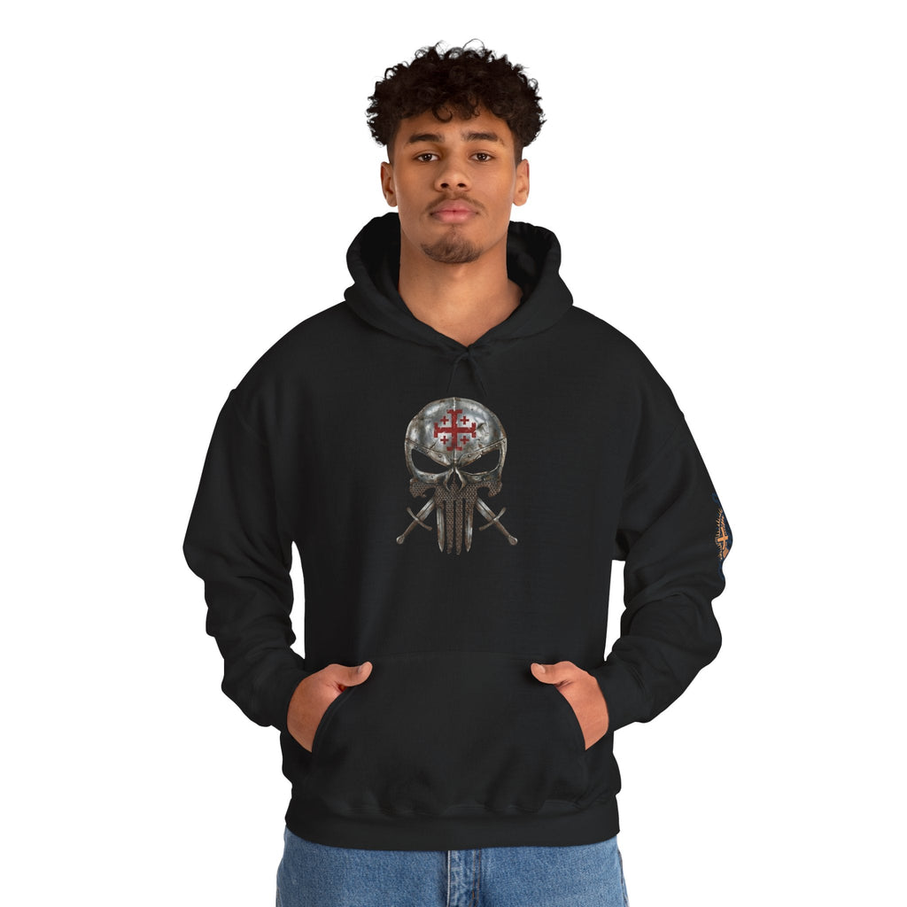Crusader Knight Christian Skull Hoodie - Warrior Armor of God Hoodie Printify