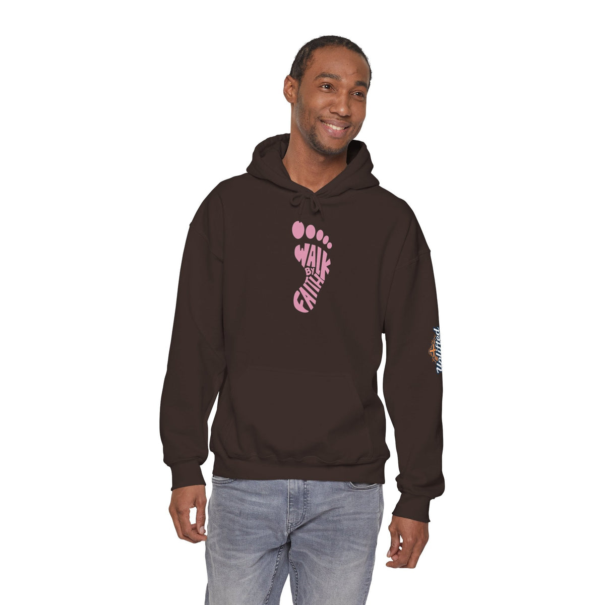 Walk By Faith Footprint Hoodie Printify