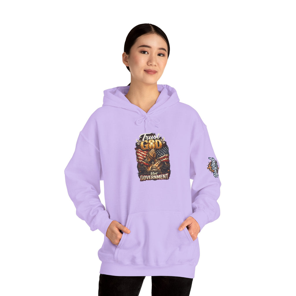 Trust God Not Government Hoodie — Vintage Patriotic Christian Hoodie Printify