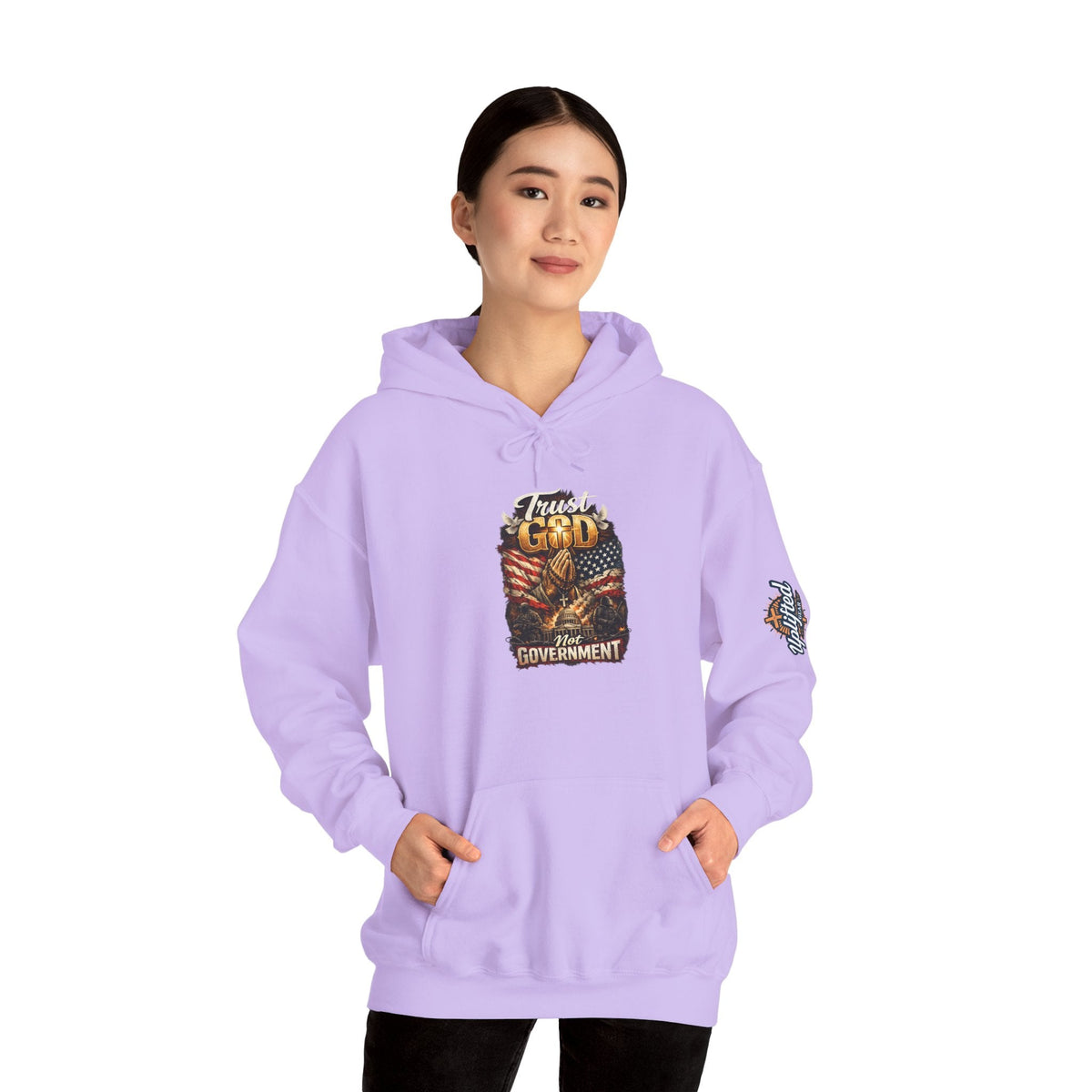 Trust God Not Government Hoodie — Vintage Patriotic Christian Hoodie Printify