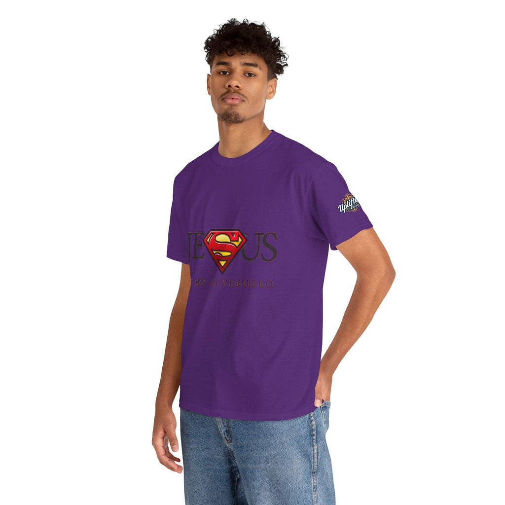 Jesus Is My Superhero T-Shirt — Faith-Based Superman-Inspired Tee Printify