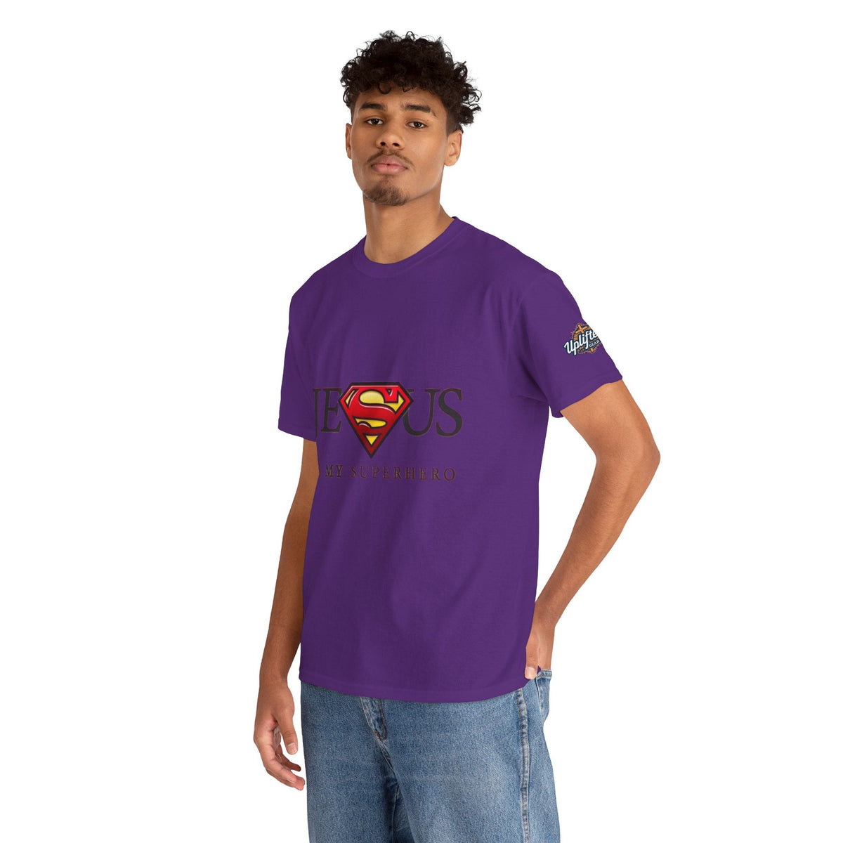 Jesus Is My Superhero T-Shirt — Faith-Based Superman-Inspired Tee Printify