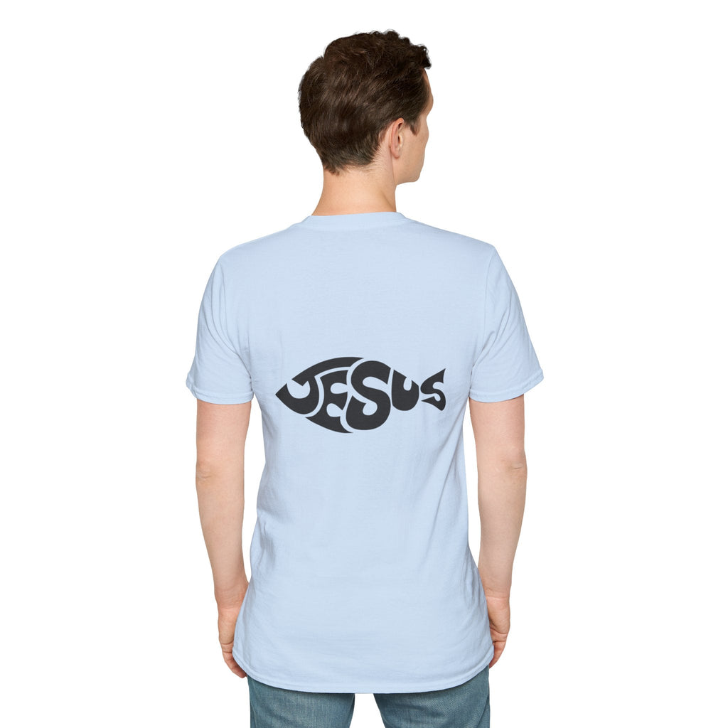 Ichthus Jesus Fish T-shirt - Jesus Word Art - Christian Faith Symbol T-shirt Printify