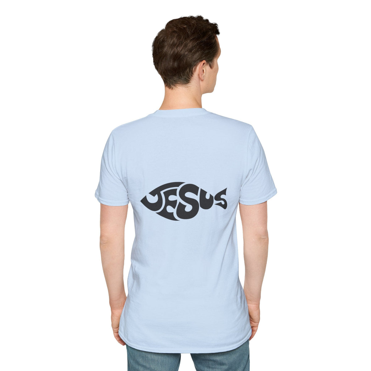 Ichthus Jesus Fish T-shirt - Jesus Word Art - Christian Faith Symbol T-shirt Printify