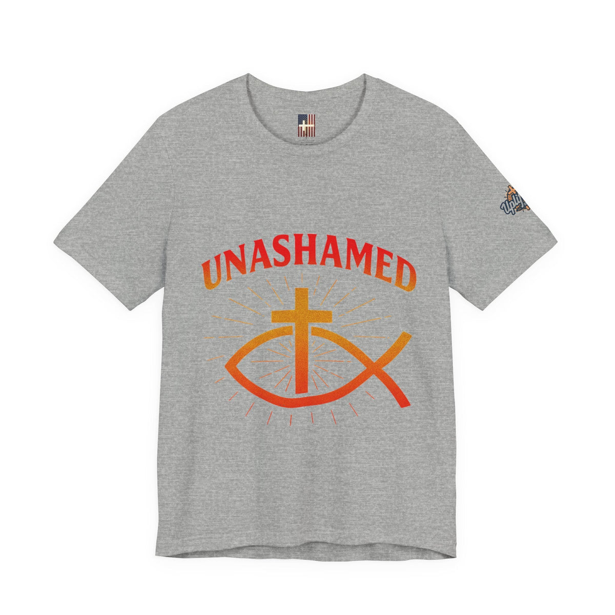 Unashamed T-shirt – Ichthys Jesus Fish & Cross Christian T-shirt for Romans 1:16 Bold Faith Printify