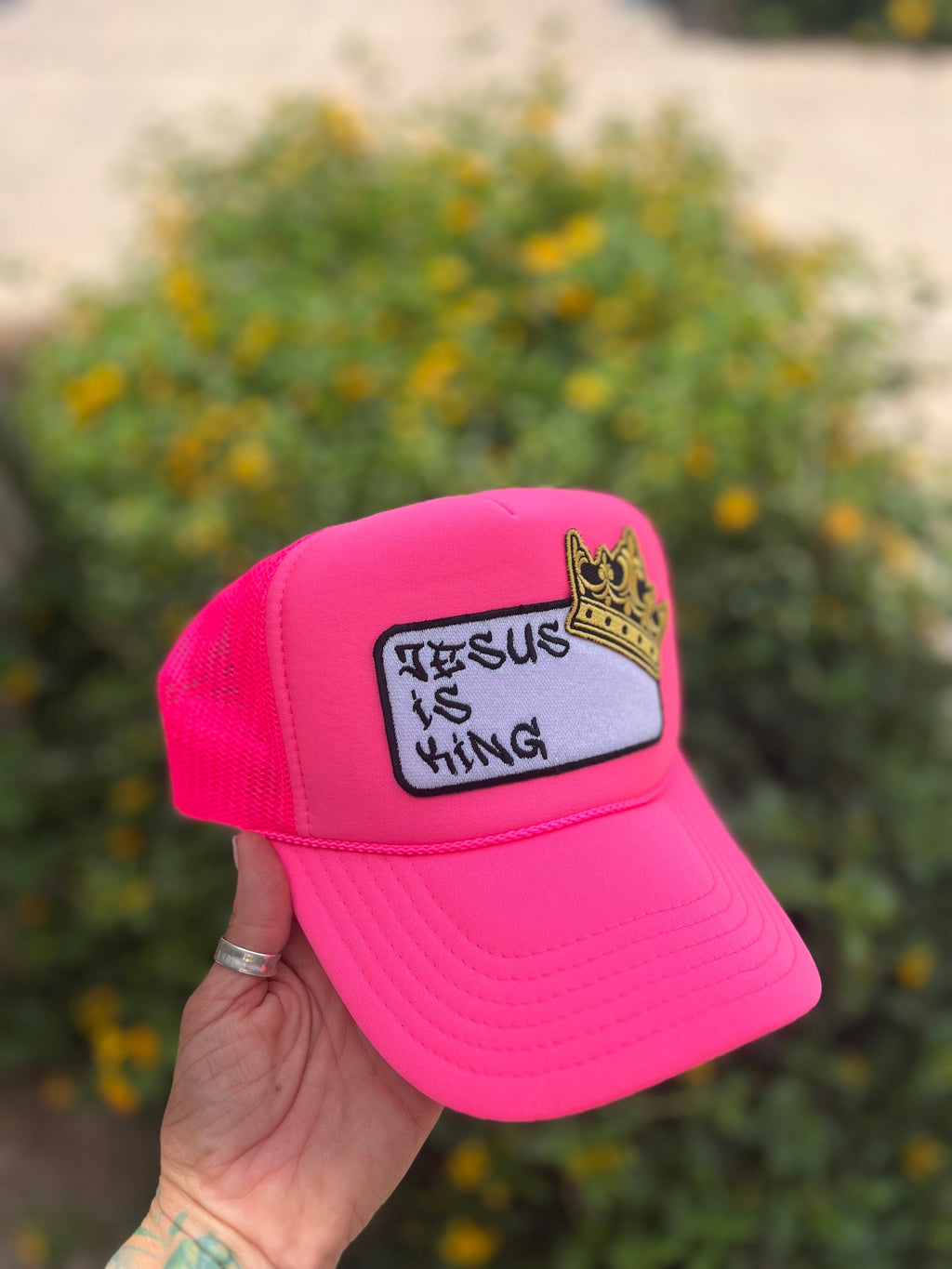 Jesus is King patch trucker hat -clearance Pretty Little Patriot