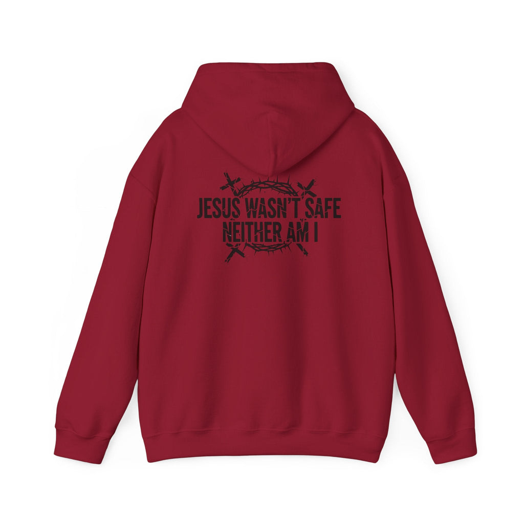 ⚡ Jesus Wasn’t Safe – Neither Am I | Bold Christian Hoodie | Storm-Walking Faith Tee | Minimalist Black & White Design | Uplifted Gear Printify
