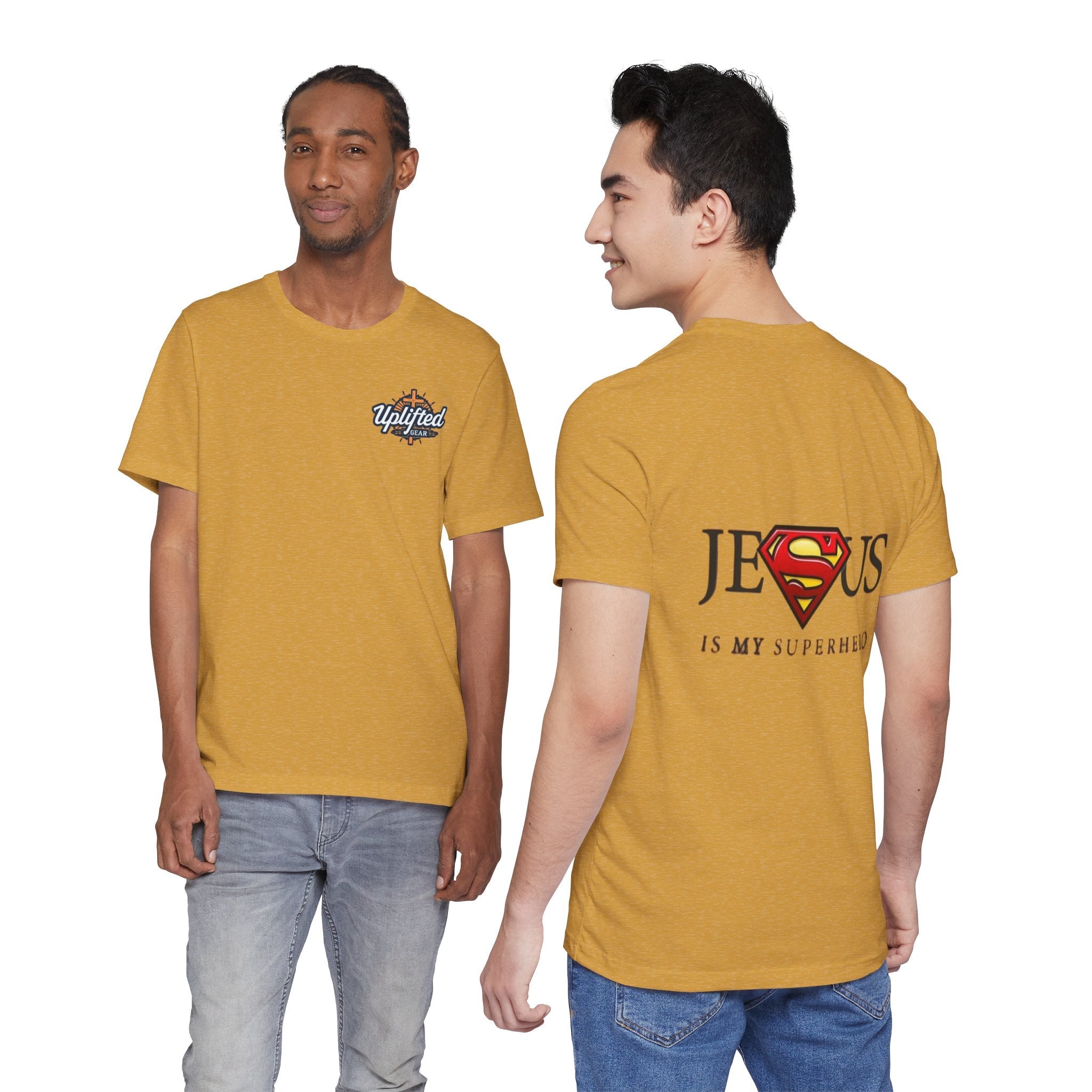 Jesus Is My Superhero T-Shirt — Faith-Based Superman-Inspired Tee Printify