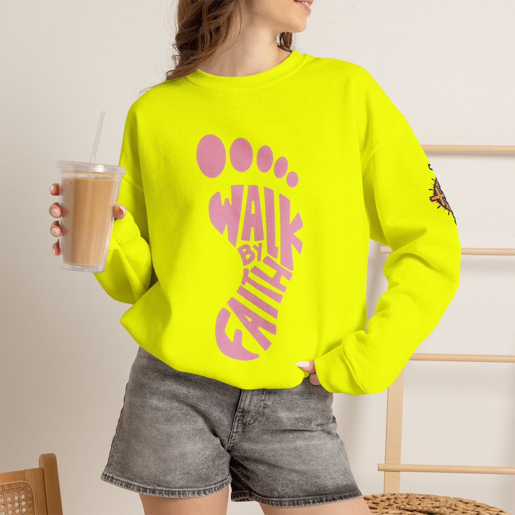 Walk By Faith Footprint Sweatshirt Printify