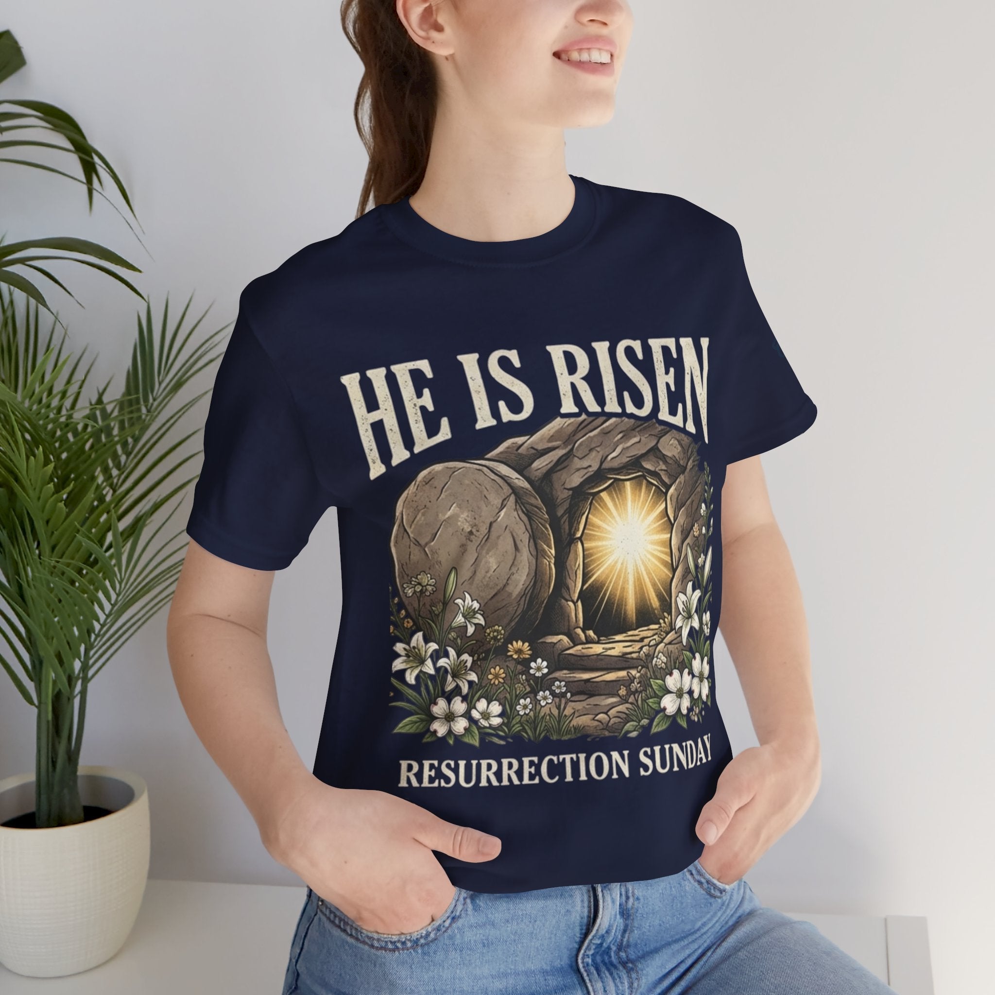He Is Risen T-Shirt — Jesus Christ Resurrection Easter Tee Printify