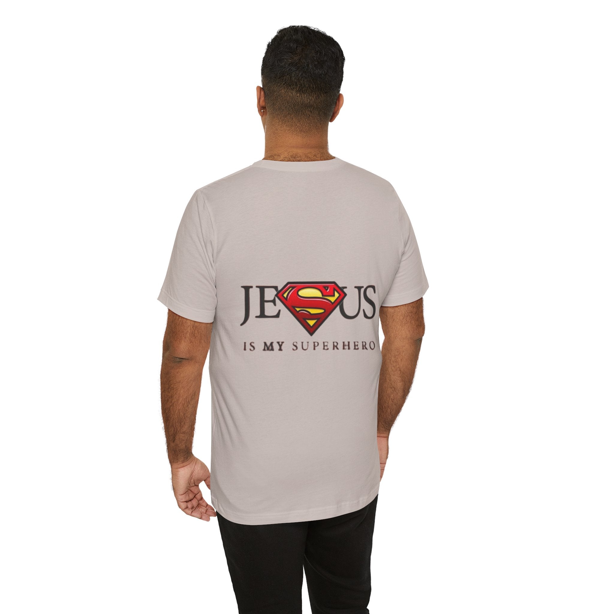 Jesus Is My Superhero T-Shirt — Faith-Based Superman-Inspired Tee Printify