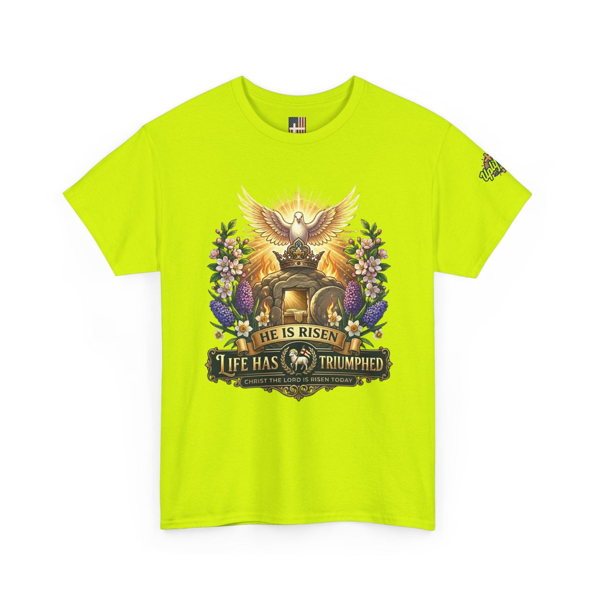 He Is Risen "Life Has Triumphed" T-Shirt — Easter Resurrection Christian Tee Printify