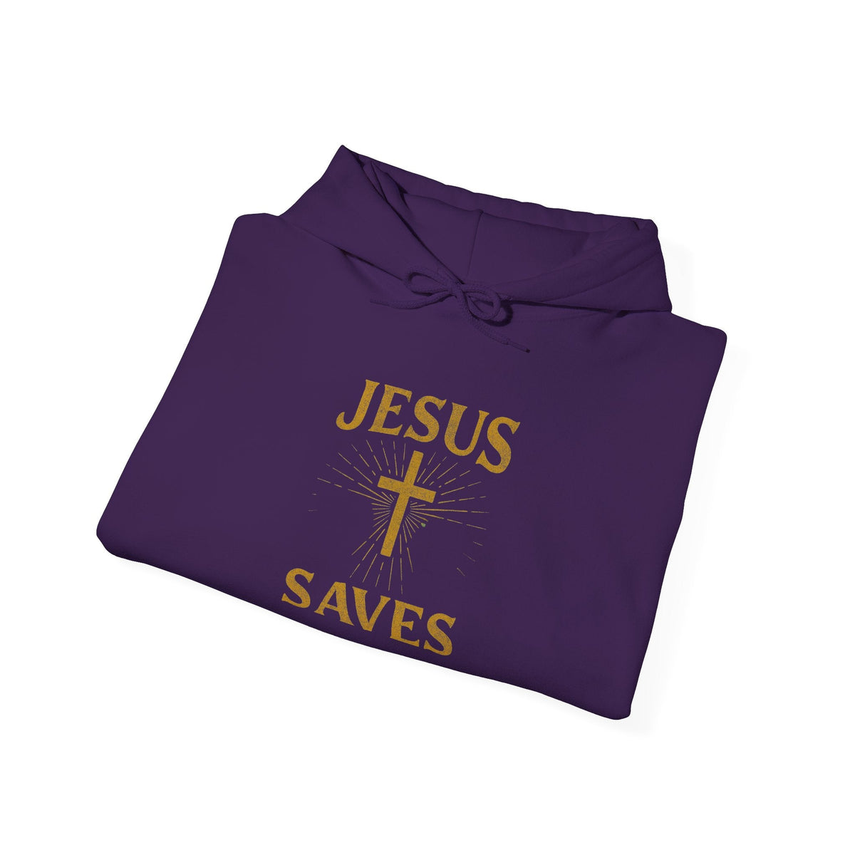 Jesus Saves Hoodie – Radiant Cross & Rays of Light Christian Sweatshirt for Eternal Hope & Faith Printify