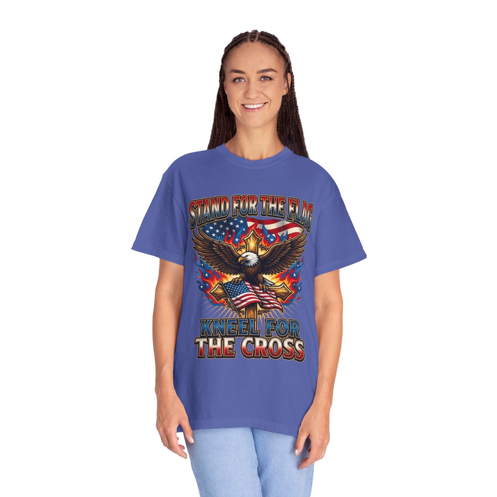 Stand for the Flag Kneel for the Cross T-shirt | Patriotic Eagle T-shirt Printify