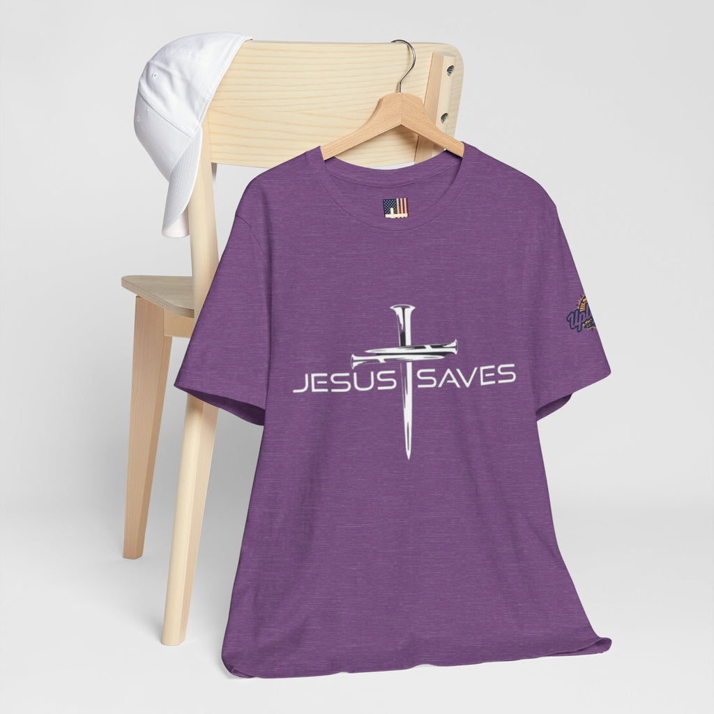 Copy of Jesus Saves T-shirt – 3 Nails Crucifix Cross Christian T-shirt for Redemption Faith & Bold Salvation