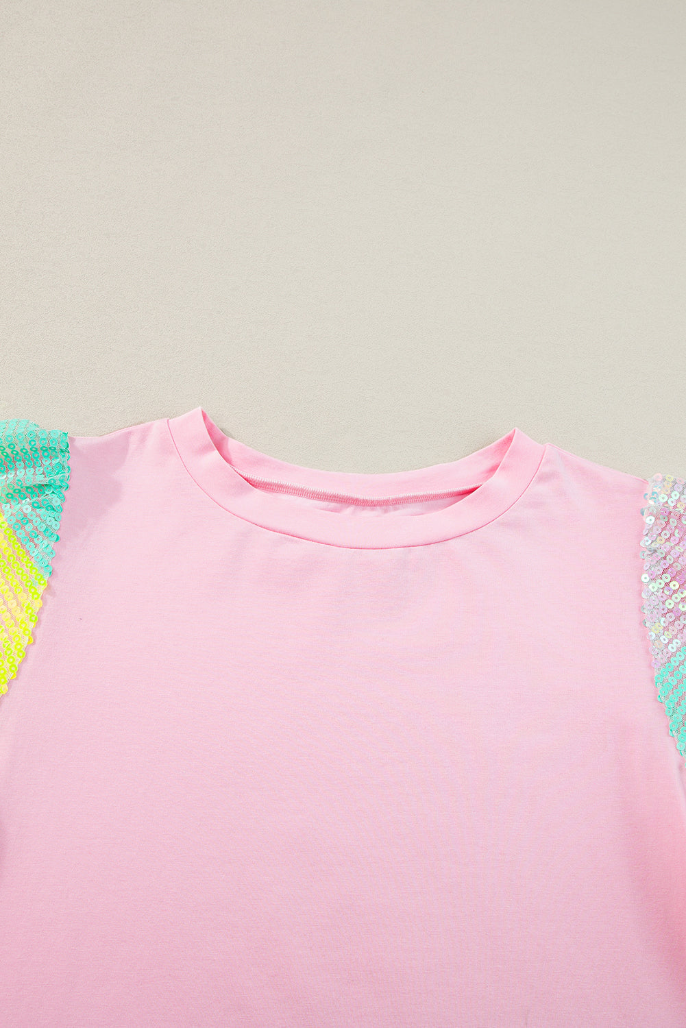 Rainbow Pastel Sequin Puff Sleeve Top Pretty Little Patriot