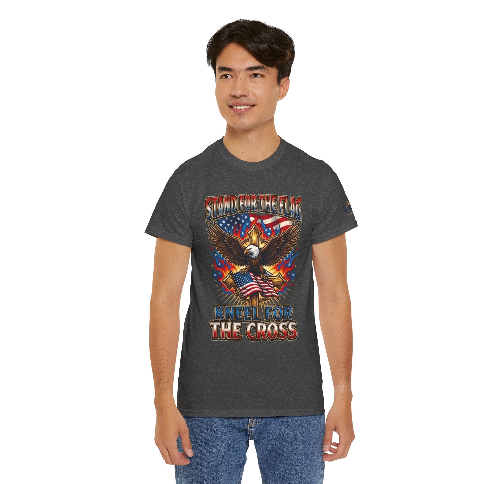 Stand for the Flag Kneel for the Cross T-shirt | Patriotic Eagle T-shirt Printify