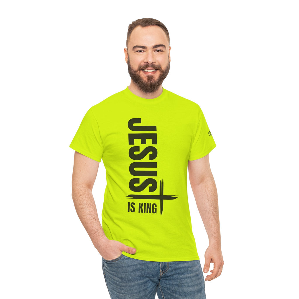 Jesus Is King T-shirt | Modern Typographic Cross Christian T-shirt Printify