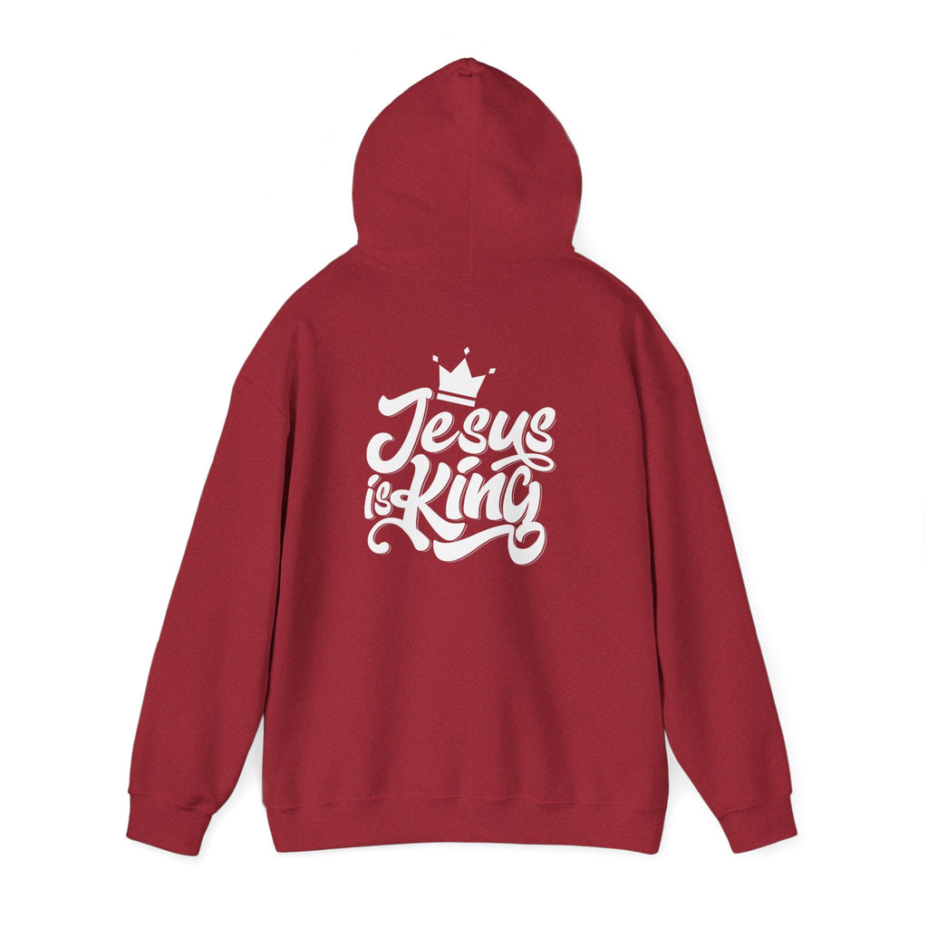 Jesus is King Hoodie – Bold Crown & Cross Christian Sweatshirt for Eternal Reign & Cozy Faith Printify