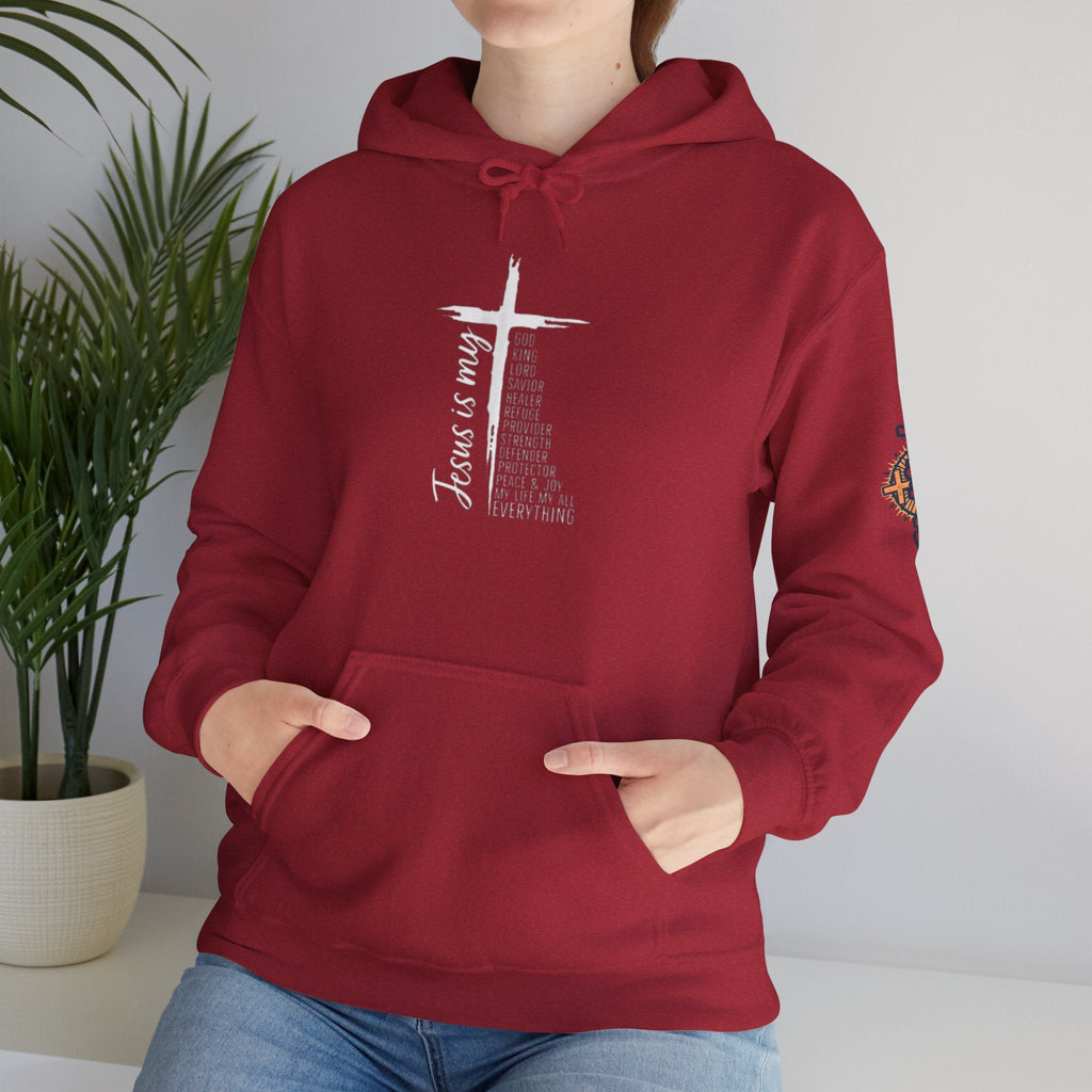 Jesus Is My Everything Hoodie – Cross List God King Lord Savior Christian Sweatshirt for Total Surrender Faith Printify