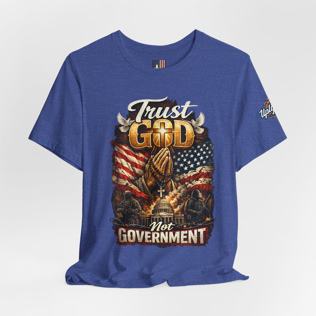 Trust God Not Government T-Shirt — Vintage Patriotic Christian Tee Printify