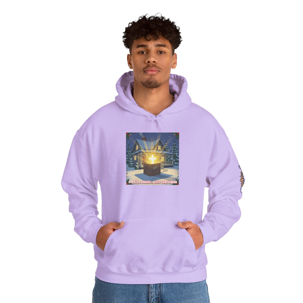 A Major Award This Christmas Hoodie – Fragile Leg Lamp Parody Cross Unboxing Christian Sweatshirt for Hilarious Faith & Holiday Glow Printify