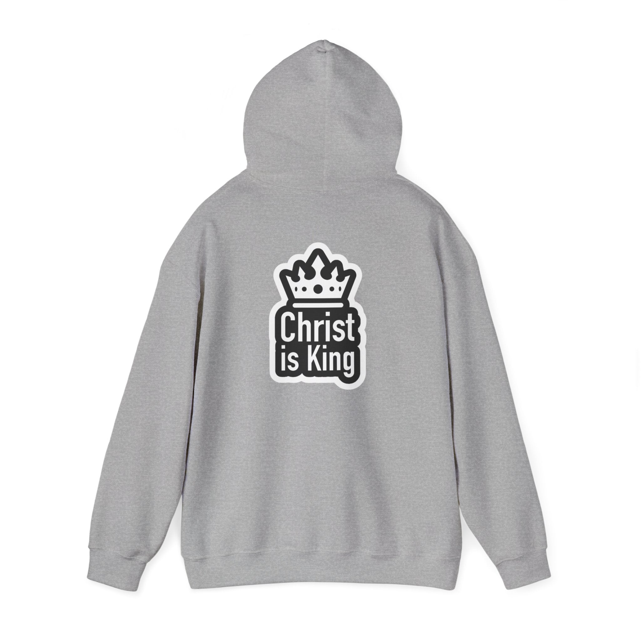 Christ is King Hoodie – Bold Crown & Cross Christian Sweatshirt for Unshakable Faith Printify