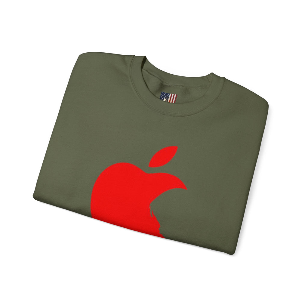 iPray Apple Logo Sweatshirt — Funny Christian Sweatshirt (Minimal Red Apple Graphic) Printify
