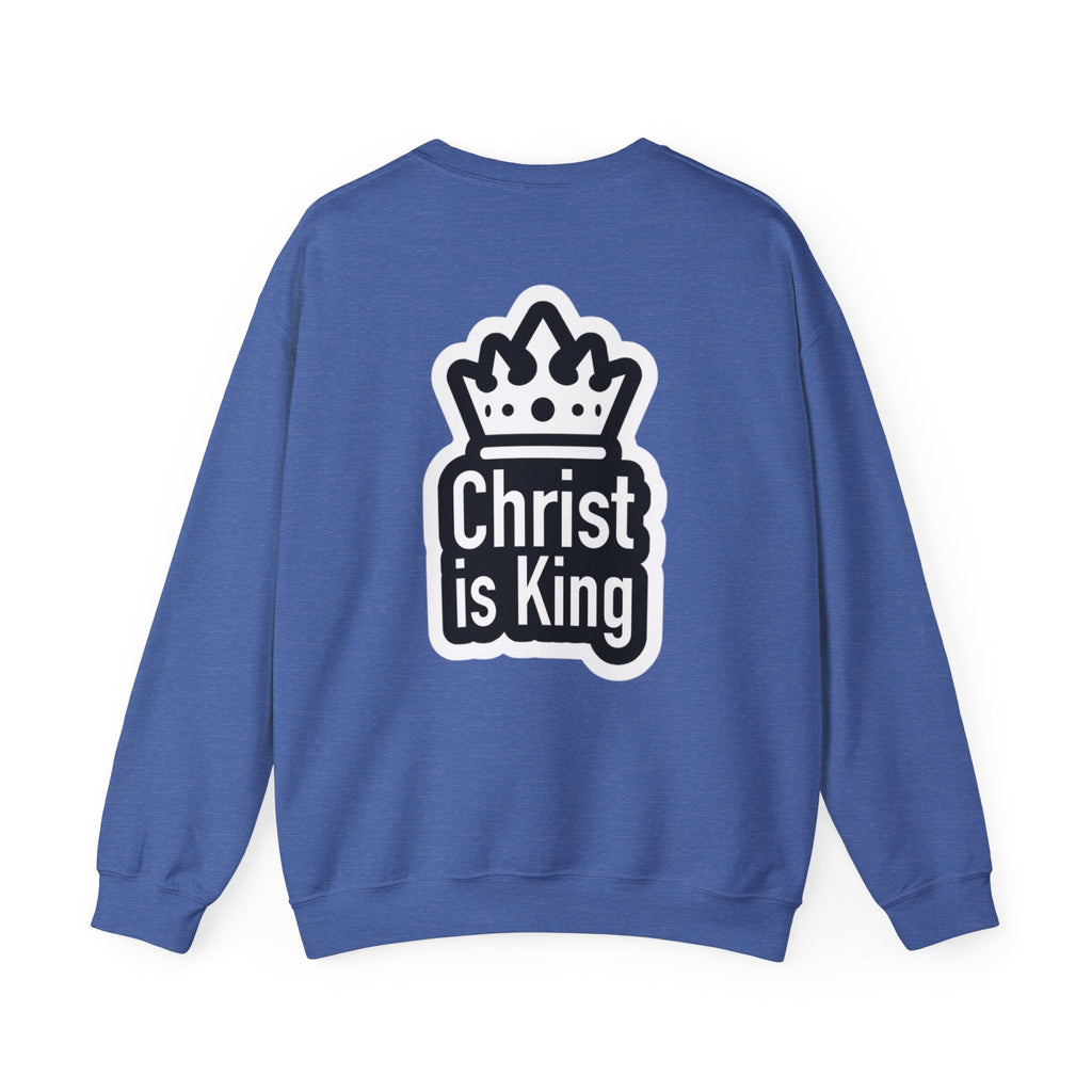 Christ is King Sweatshirt – Bold Crown & Cross Christian Hoodie for Unshakable Faith Printify