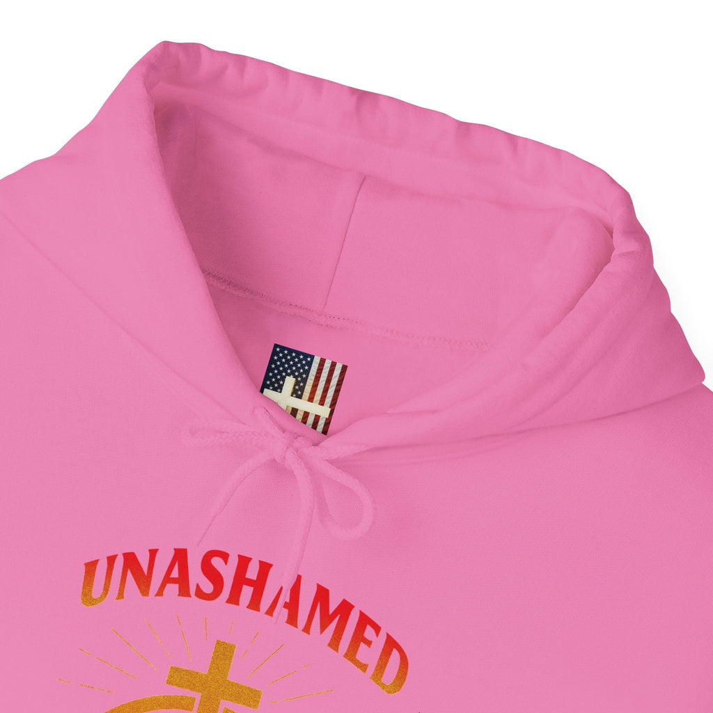 Unashamed Hoodie – Ichthys Jesus Fish & Cross Christian Sweatshirt for Romans 1:16 Bold Faith Printify
