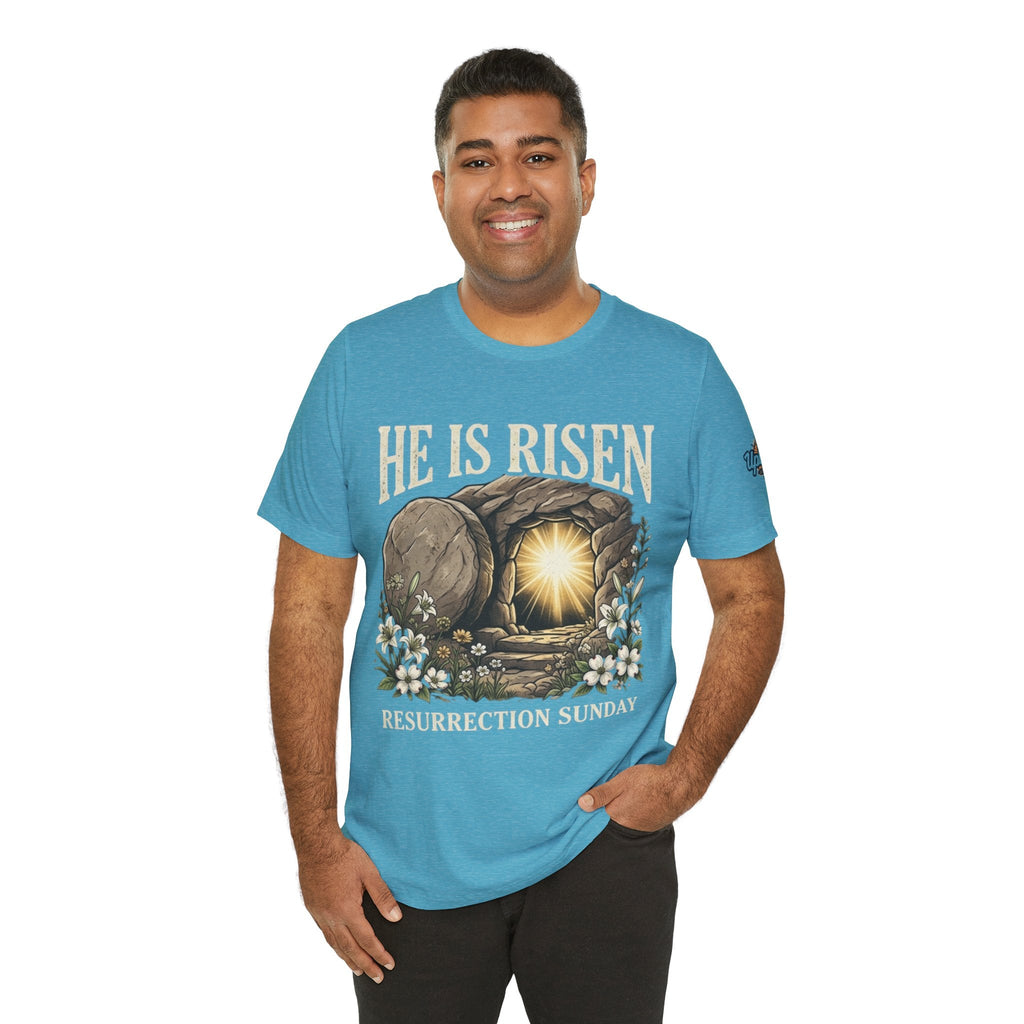 He Is Risen T-Shirt — Jesus Christ Resurrection Easter Tee Printify