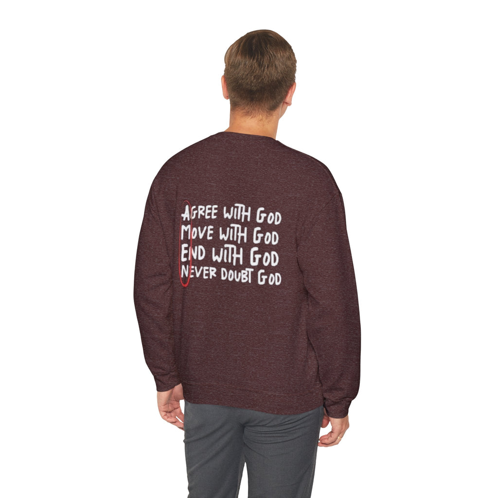 AMEN Acronym Sweatshirt – Always Agree with God Move with God End with God Never Doubt God Christian Hoodie for Unwavering Faith Printify