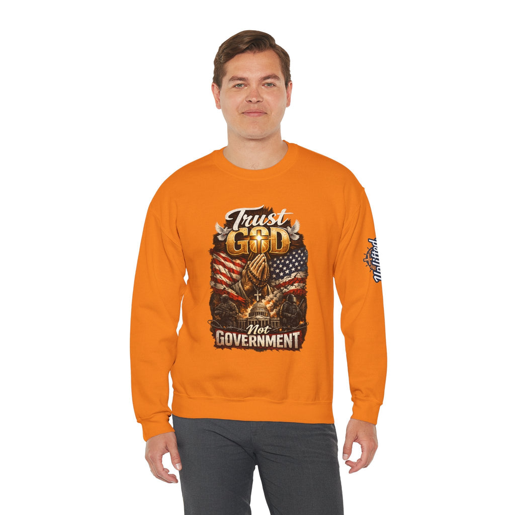 Trust God Not Government Sweatshirt — Vintage Patriotic Christian Sweatshirt Printify