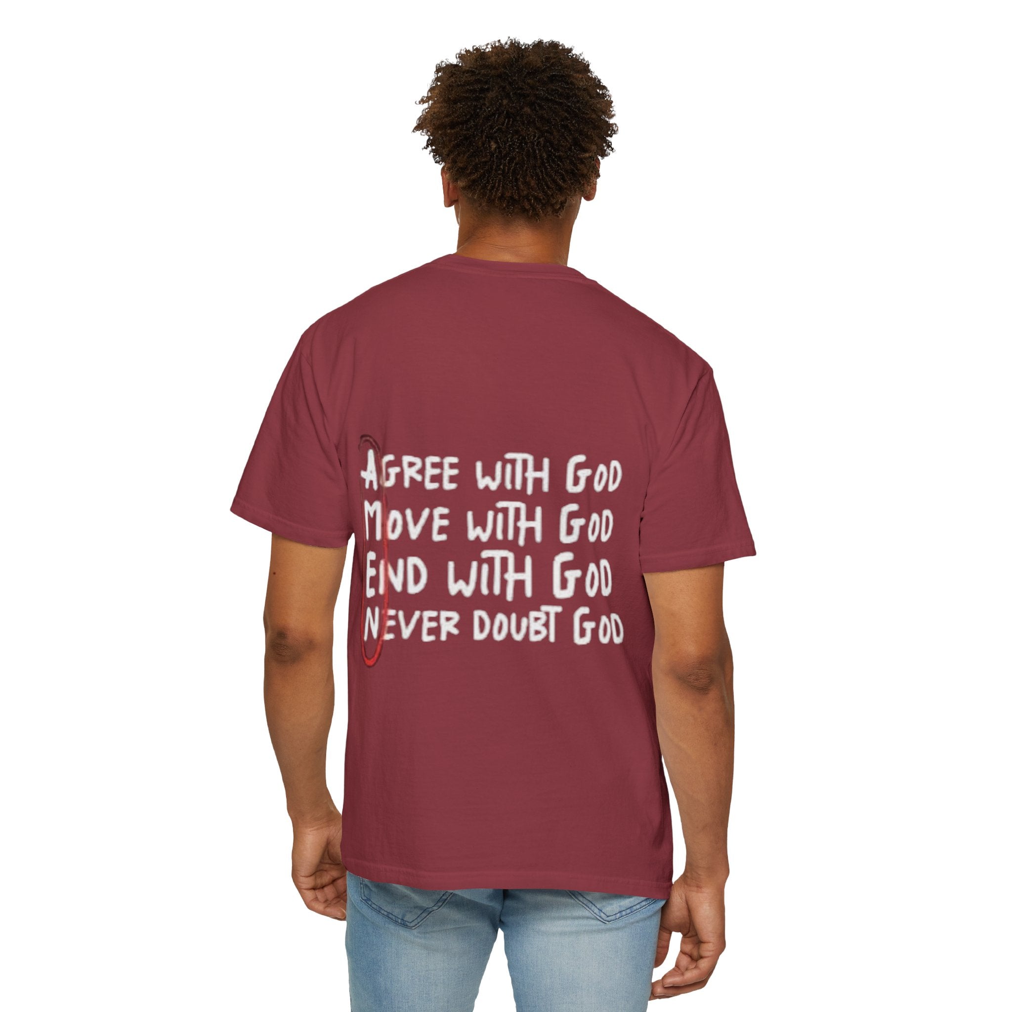 AMEN Acronym T-Shirt – Always Agree with God Move with God End with God Never Doubt God Christian Tee for Unwavering Faith Printify