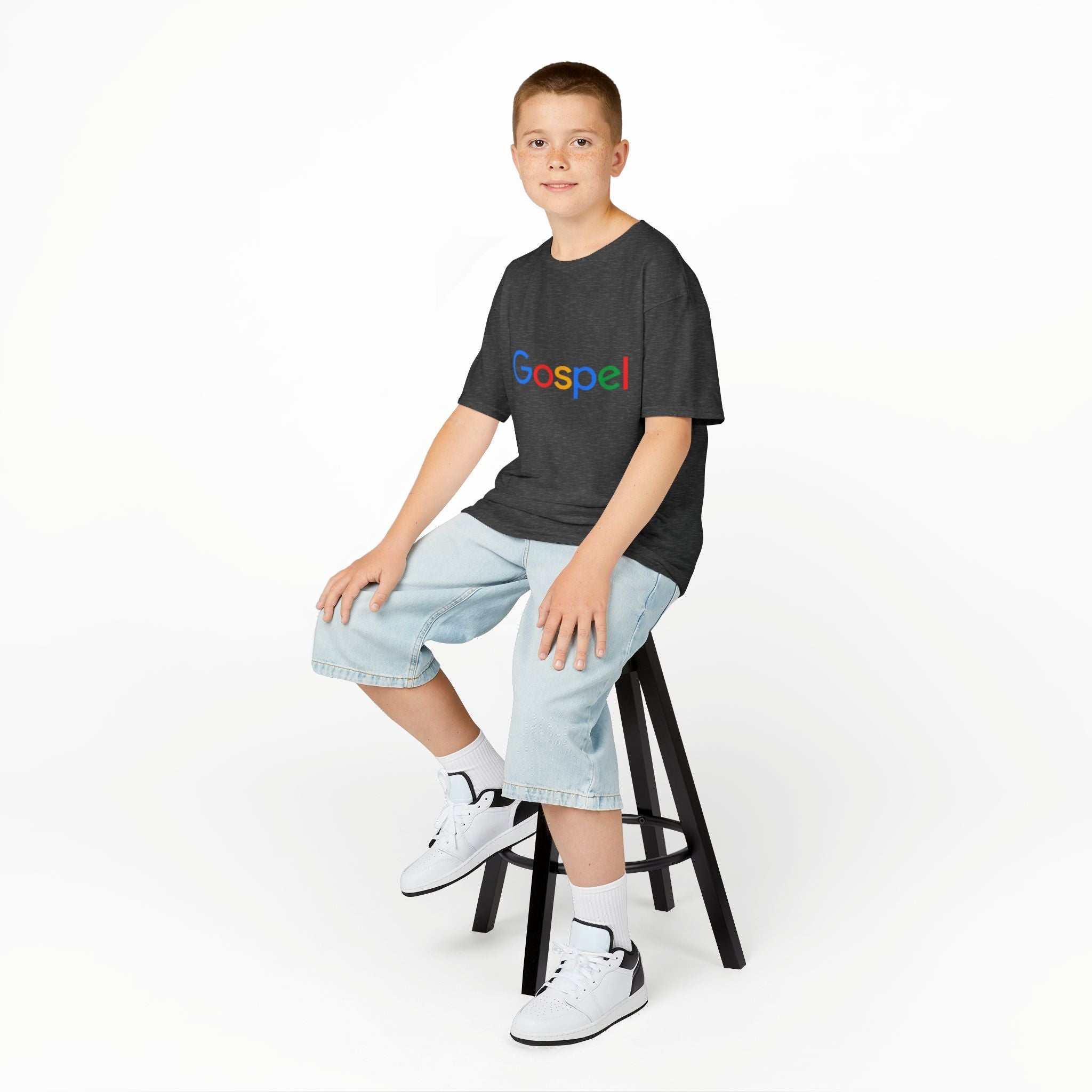 Kids Tee — "Gospel" Colorful Search-Style Logo Printify