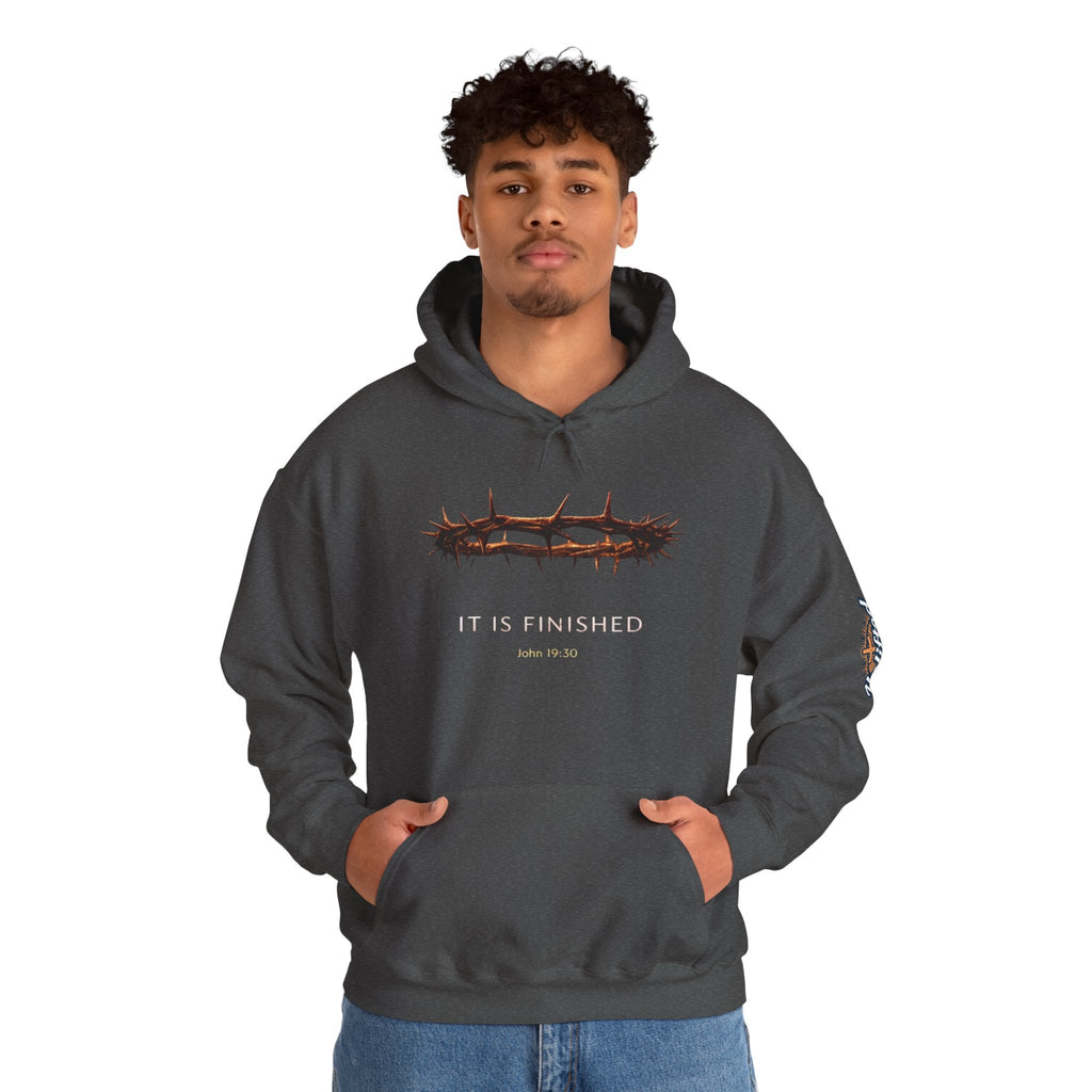 It Is Finished Crown of Thorns Hoodie — Christian John 19:30 Faith Hoodie Printify