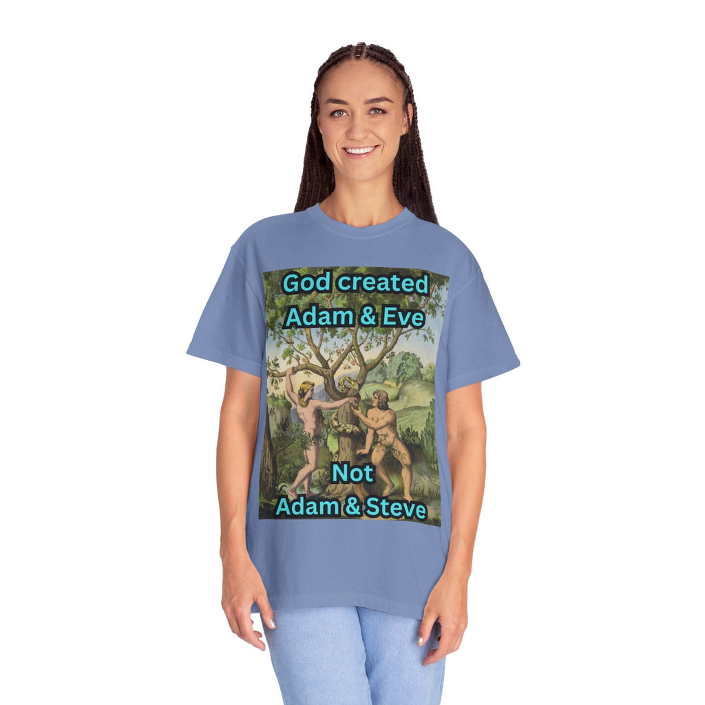 God Created Adam and Eve T-Shirt – Biblical Truth Christian Tee for Bold Faith Printify