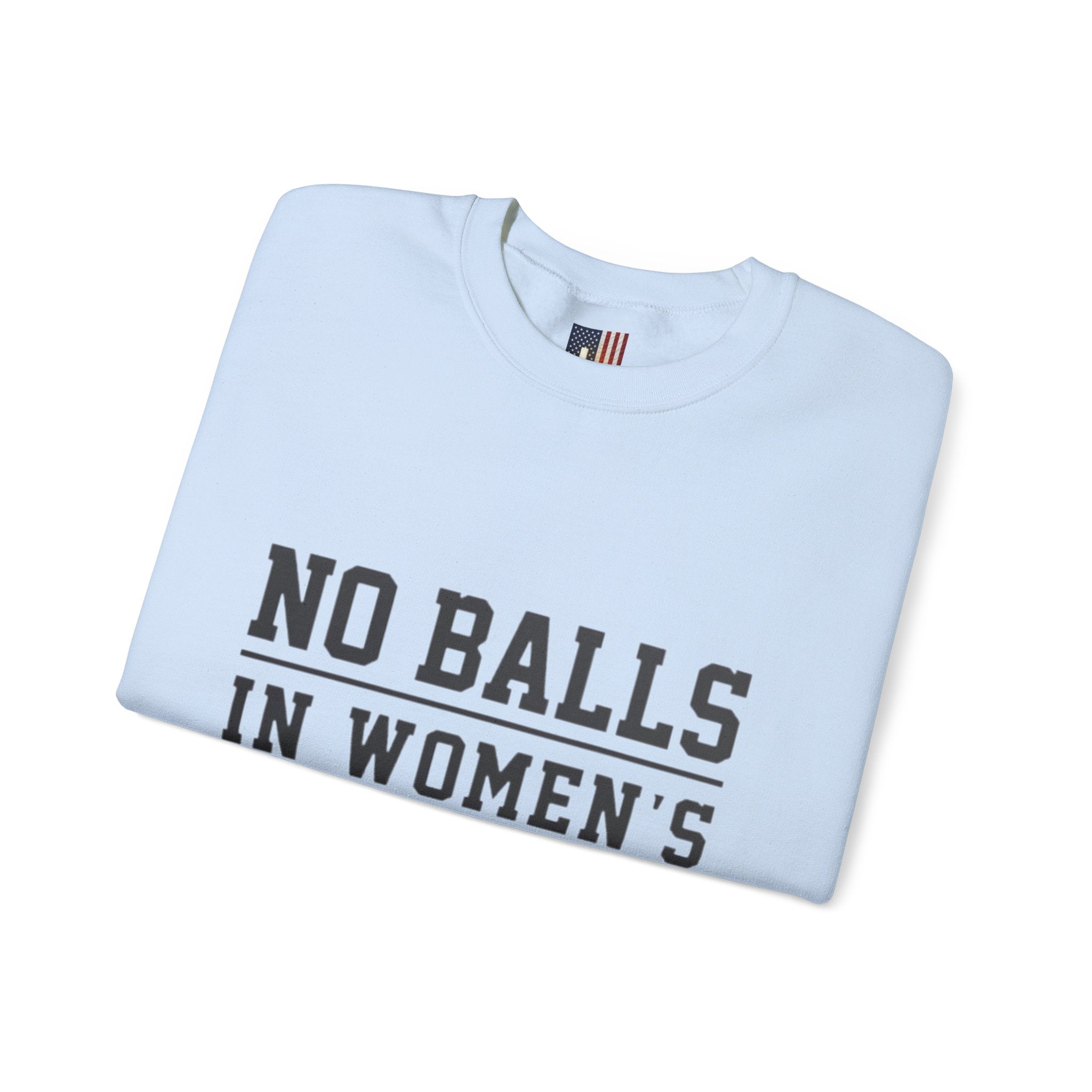 No Balls in Women's Stalls Crewneck Sweatshirt — Bold Statement Pullover Printify