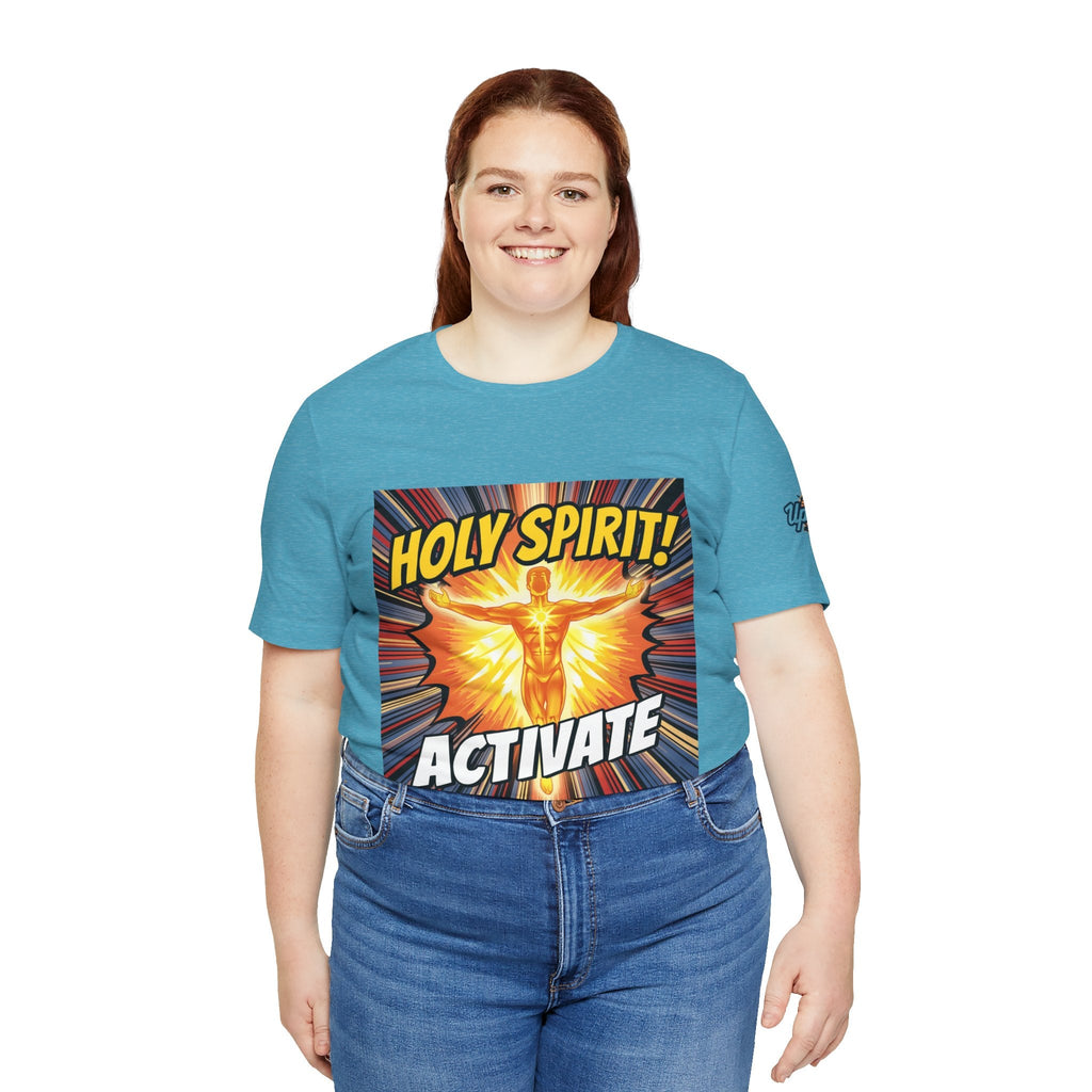 Holy Spirit Activate T-shirt – Superhero Christian T-shirt with Vibrant Power-Up Design for Faith-Fueled Boldness Printify